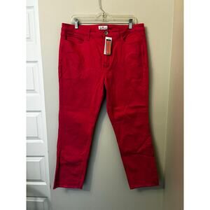 Vineyard Vines NEW High Rise Straight Leg Cropped Jeans Pink Size 32